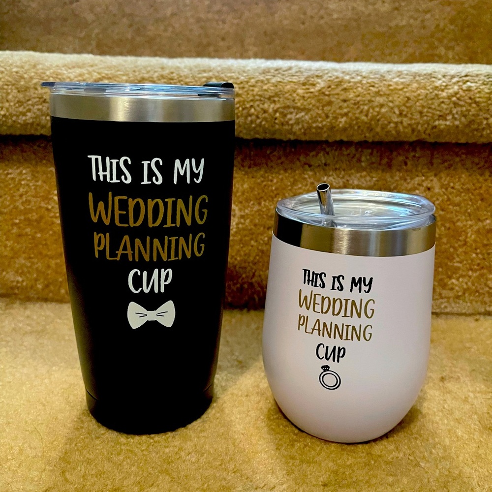 His and hers wedding planning cups!!!!